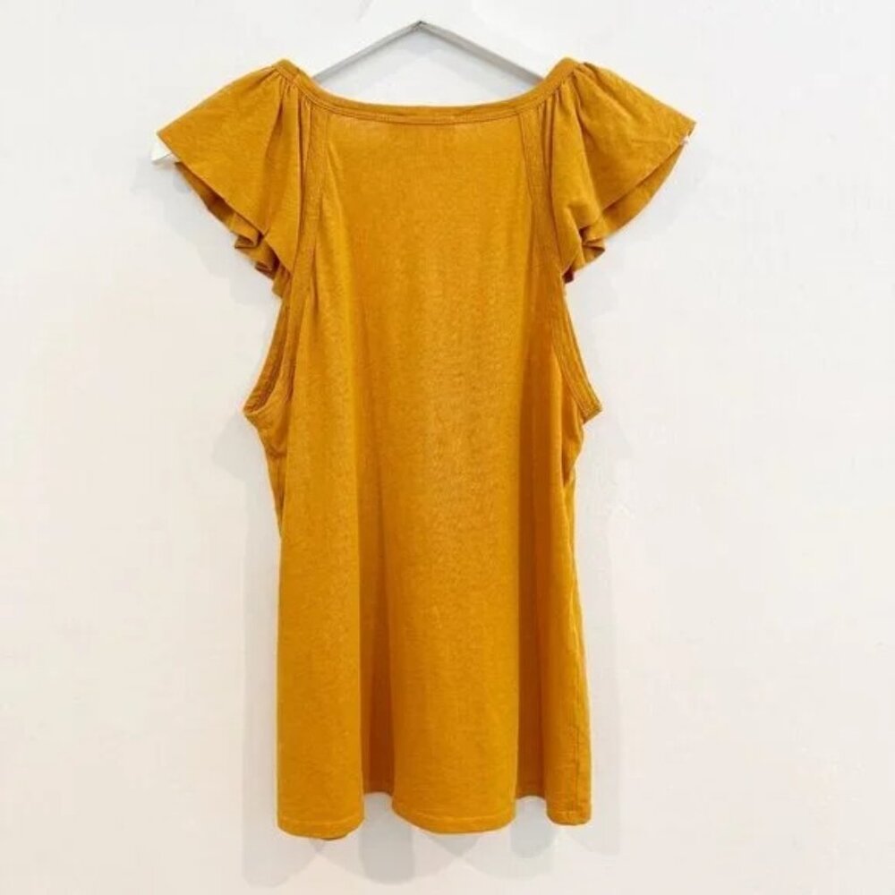 Nation Ltd Aven Mustard Ruffled Cami Top View 5